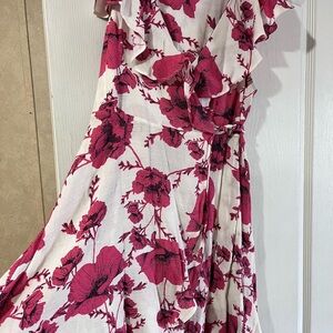 Floral Pink and White Dress